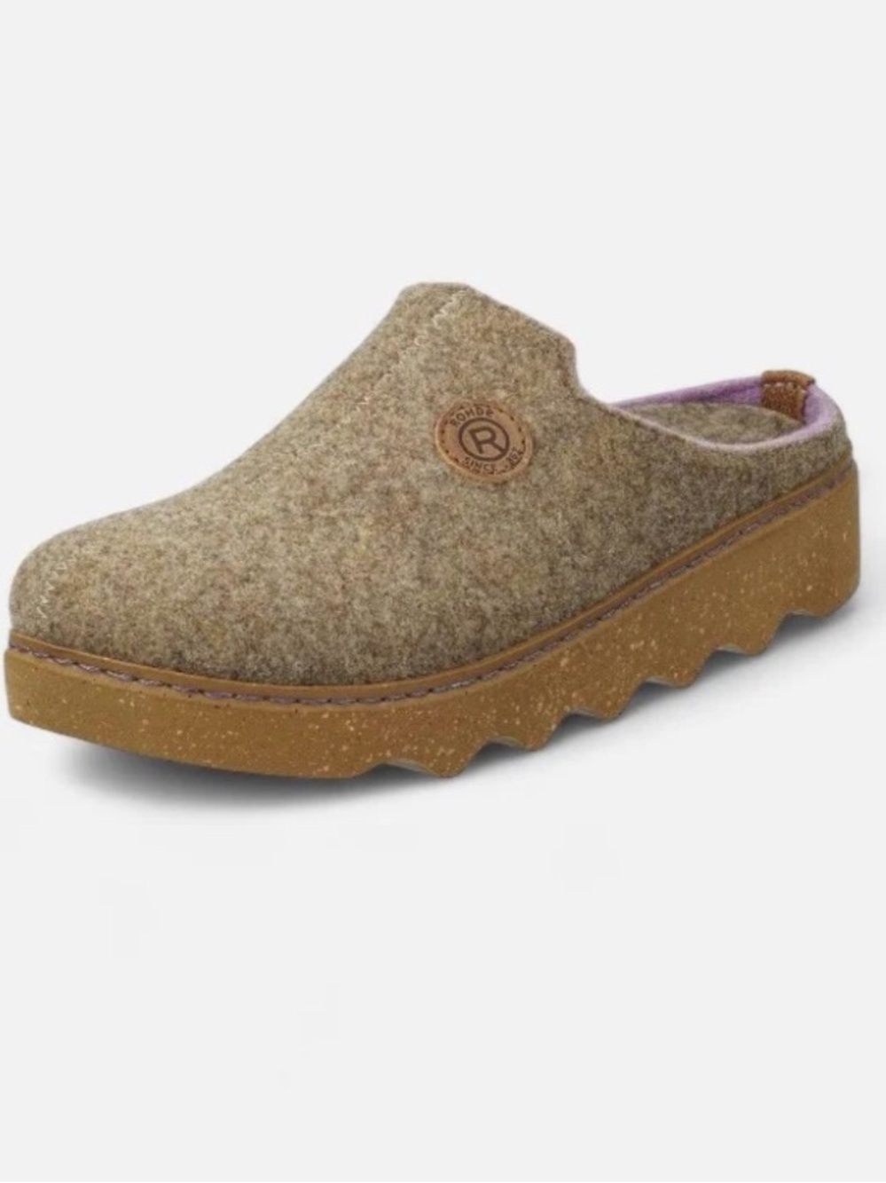 RHODE Taupe Felt Mule Clog with Brown Sole size 41–size 9 - 9.5
